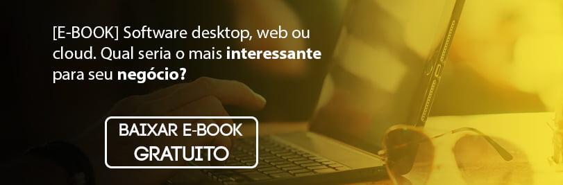 Banner de e-book gratuito comparando software desktop, web e em nuvem