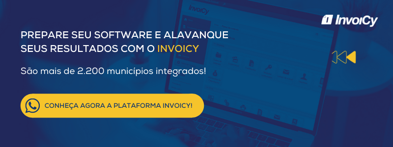 Banner para preparar o software e alavancar resultados com o InvoiCy, citando mais de 2.200 municípios integrados